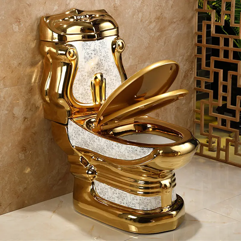 Luxury Design Ceramic Gold Toilet Set (imported seafreight) MOQ 2x sets ex vat