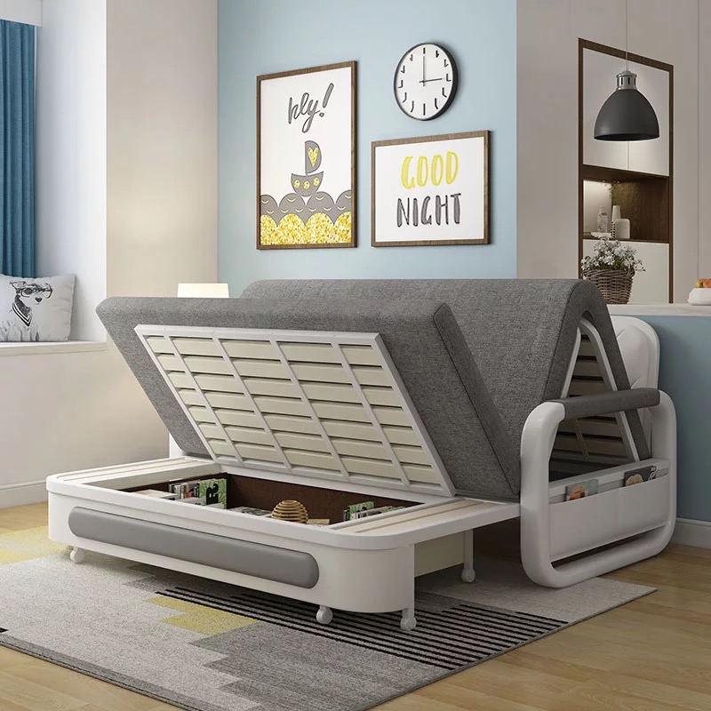 Apartment furniture metal frame foldable Sofa