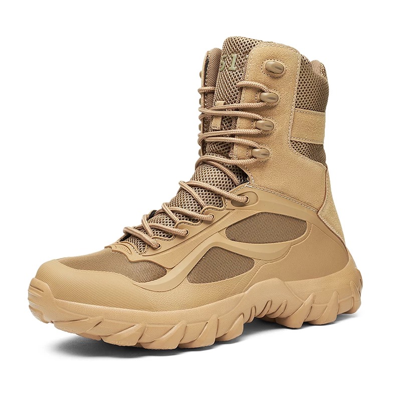 Tactical Hiking Military Boots Shoes Sale for Men (Tan)