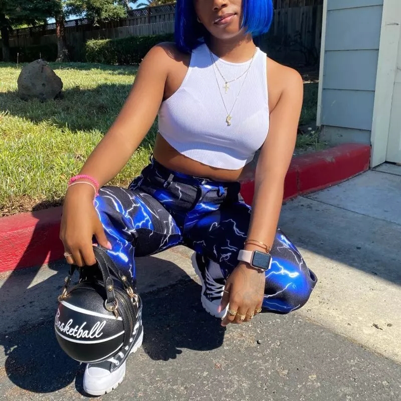 Ladies Basketball leather handbags (Black)