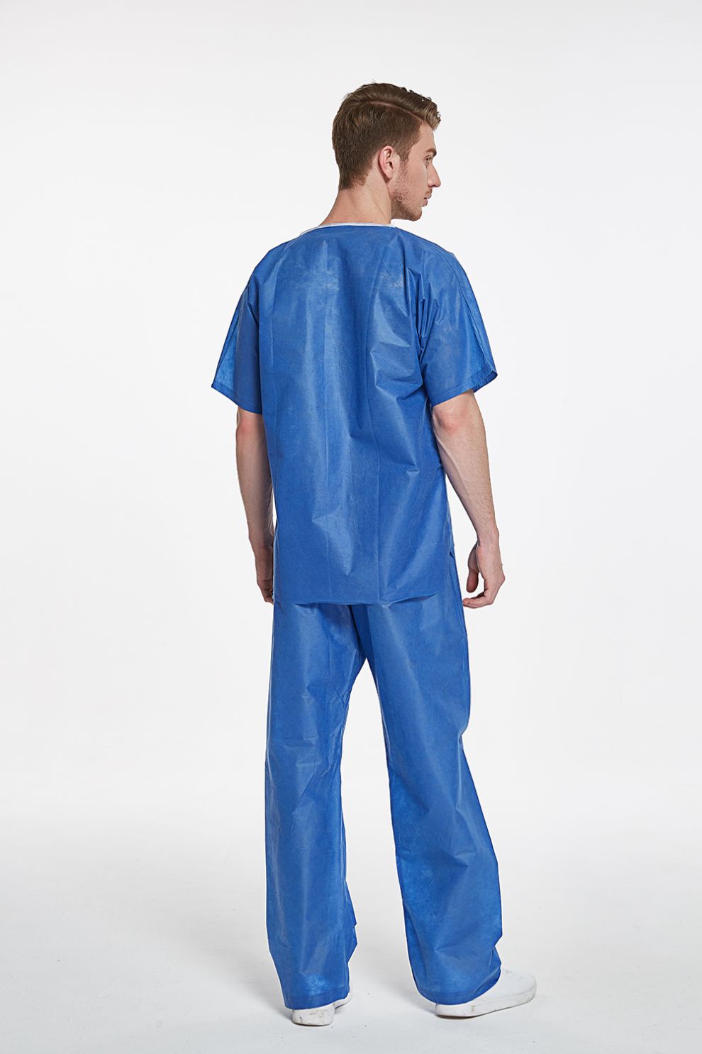 Disposable Laminated Surgical Scrub Suit Surgical Clothes 3 Layers SMS Doctors Nurses Operation Room Short Sleeves Top Pants Unisex (imported)